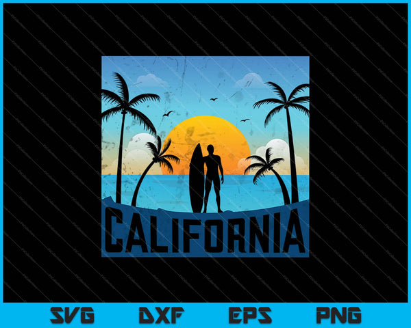 California Summer Surf SVG PNG Cortar archivos imprimibles