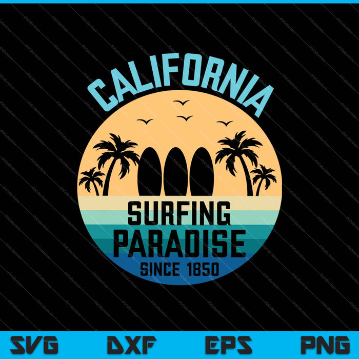 California Surfing Paradise SVG PNG Cutting Printable Files