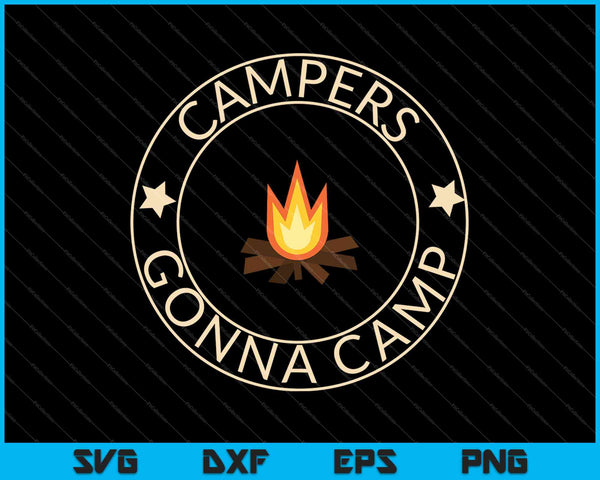 Campistas que van a acampar SVG PNG cortando archivos imprimibles