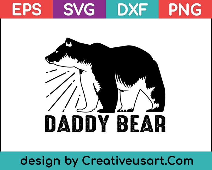 Camisas de camping para hombres Funny Daddy Bear Camiseta Día del Padre SVG PNG Cortar archivos imprimibles