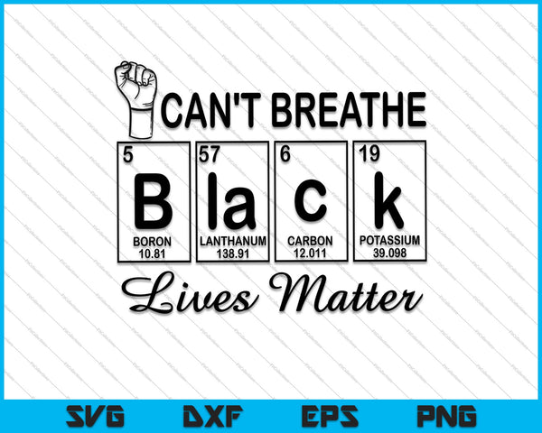 No puedo respirar, las vidas negras importan, Black Pride SVG PNG cortando archivos imprimibles