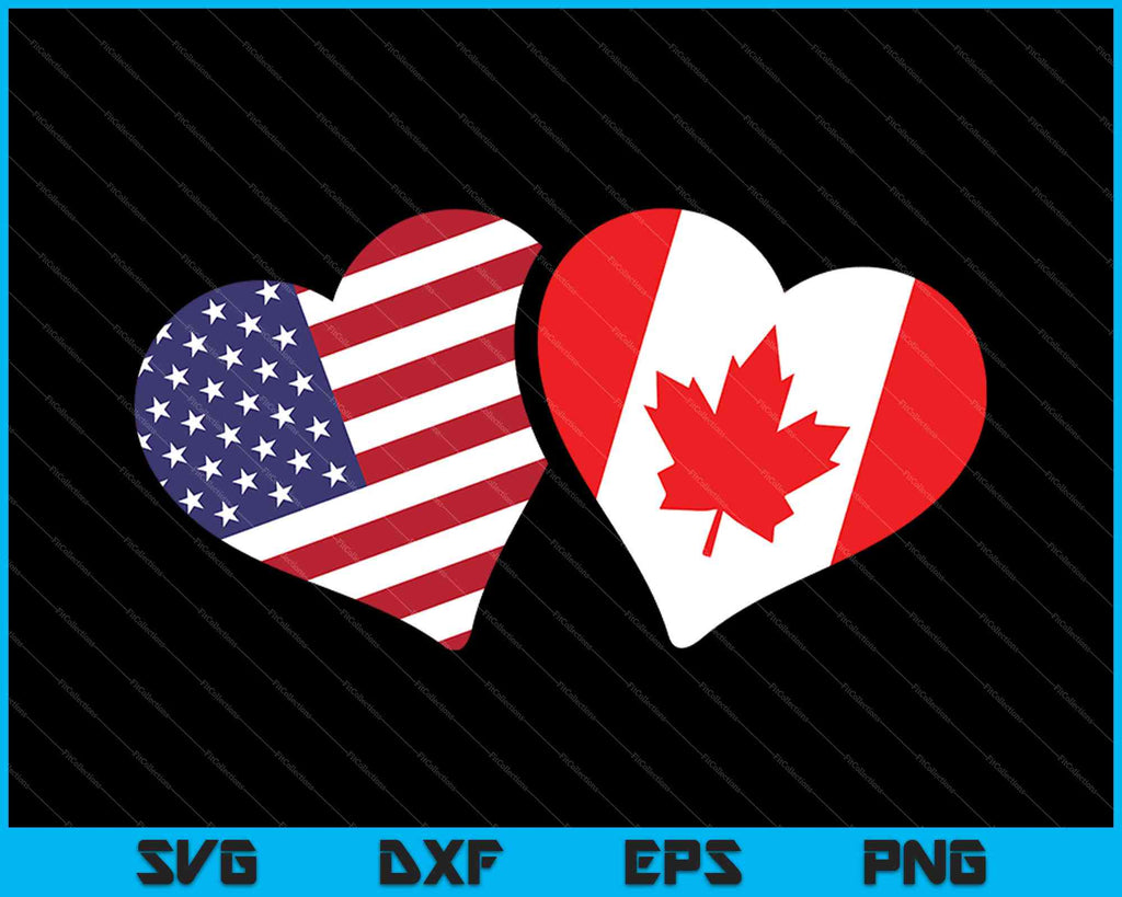 Canada USA Flag SVG PNG Printable Files – creativeusarts