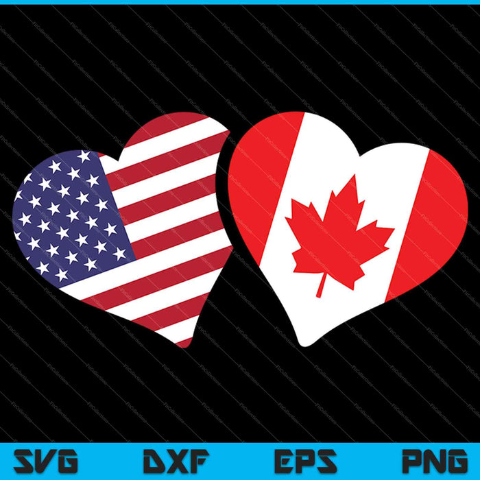 Canadá EE.UU. Bandera SVG PNG Cortar archivos imprimibles