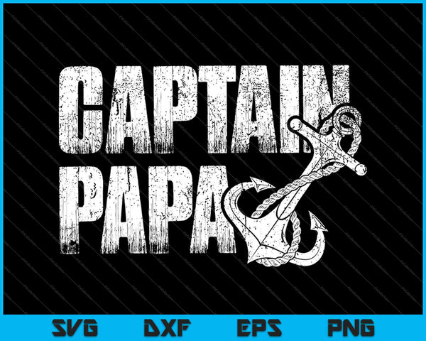 Kapitein Papa Pontoon SVG PNG snijden afdrukbare bestanden