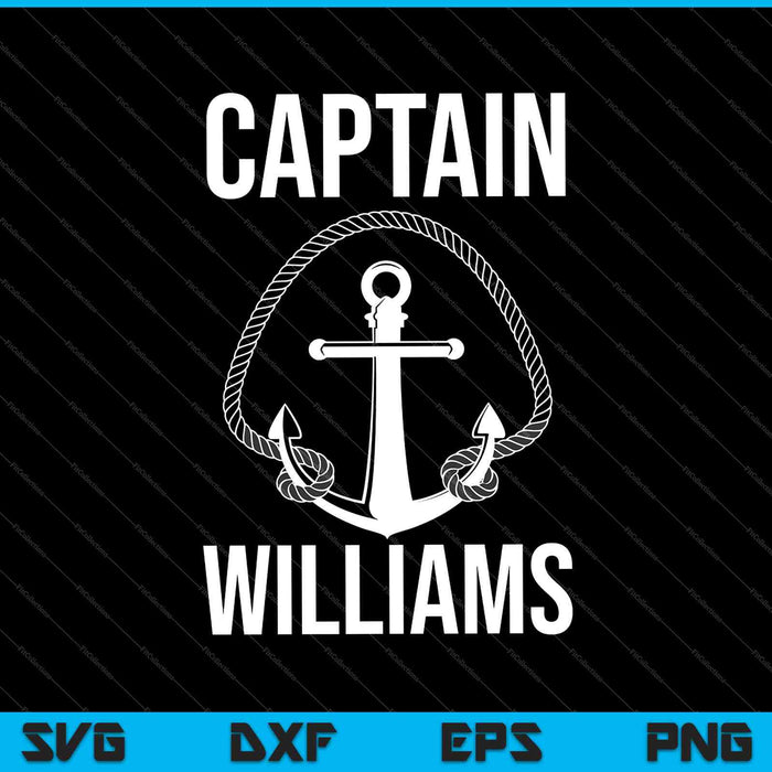 Kapitein Williams SVG PNG snijden afdrukbare bestanden