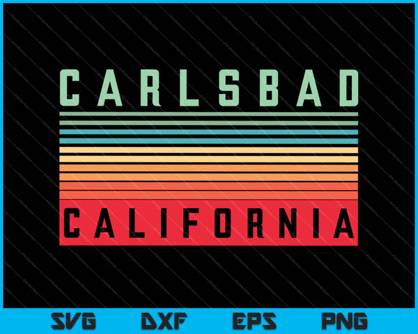 Carlsbad California Retro Vintage SVG PNG Cortar archivos imprimibles