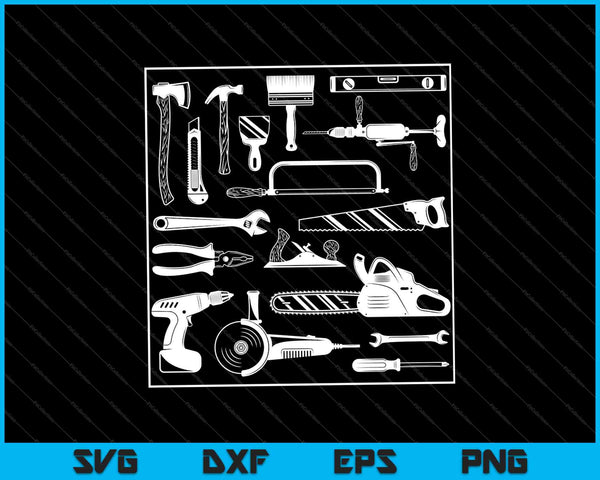 Carpenter Mechanic Hand Power Tool SVG PNG Cutting Printable Files