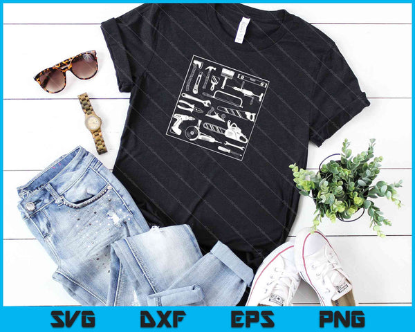Carpenter Mechanic Hand Power Tool SVG PNG Cutting Printable Files - on a t-shirt