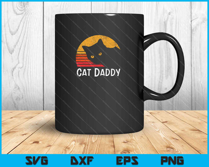 Cat Daddy Vintage Eighties Style Cat Retro SVG PNG Cutting Printable Files