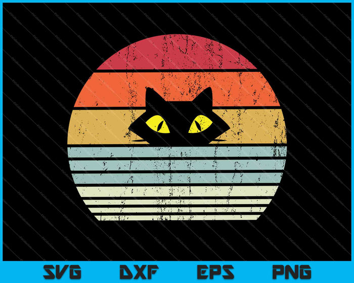 Camisa de gato vintage SVG PNG cortando archivos imprimibles