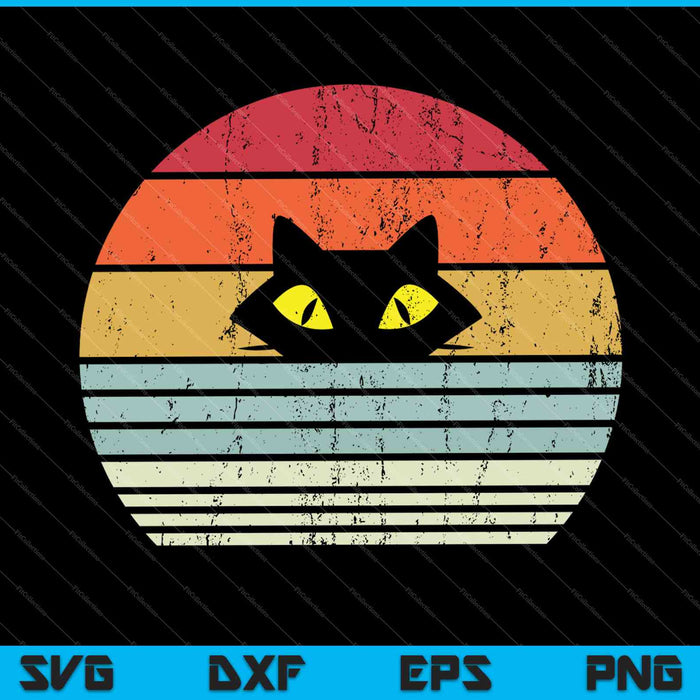 Vintage kat shirt SVG PNG snijden afdrukbare bestanden