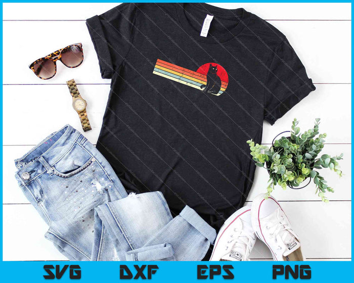 Kat Shirt Design Retro stijl SVG PNG snijden afdrukbare bestanden