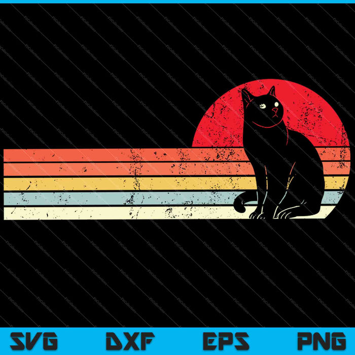Diseño de camisa de gato estilo retro SVG PNG cortando archivos imprimibles