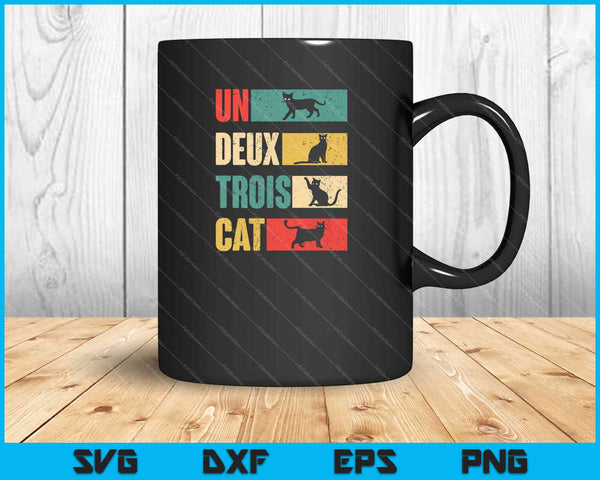 Camisas de gato Un Deux Trois Cat Vintage Cat Lover Regalos SVG PNG Cortar archivos imprimibles