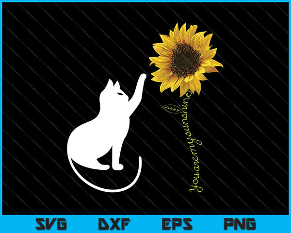 Kat jij bent mijn zonneschijn katten geschenken SVG PNG snijden afdrukbare bestanden 