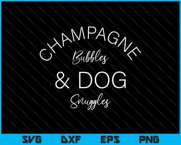 Burbujas de champán y acurrucamientos de perros SVG PNG cortando archivos imprimibles