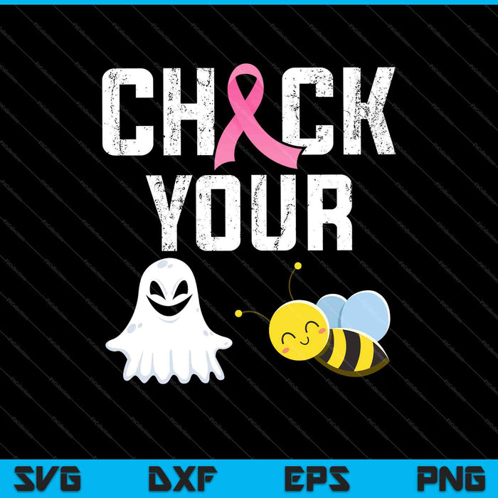 Compruebe sus Boo Bees Cáncer de mama divertido Halloween SVG PNG Cortar archivos imprimibles