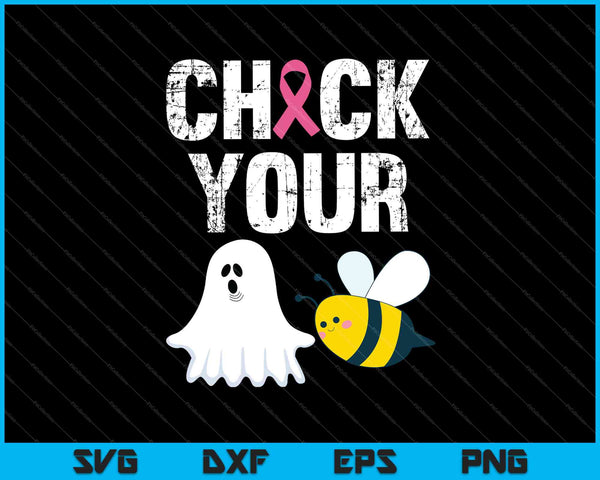 Compruebe sus Boo Bees Cáncer de mama divertido Halloween SVG PNG Cortar archivos imprimibles