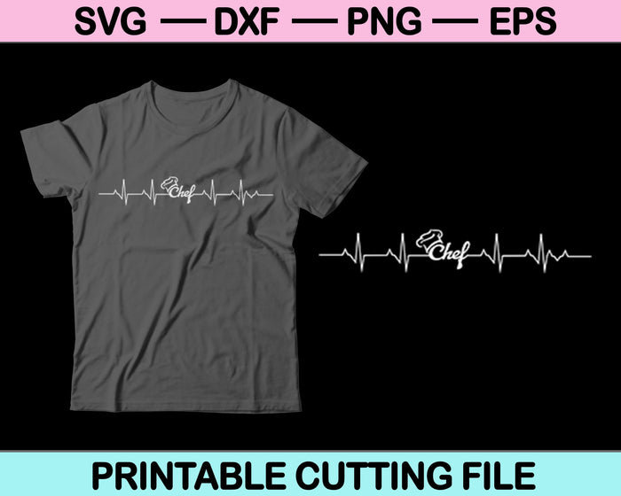 Chef Heartbeat SVG PNG Digital Cutting Files