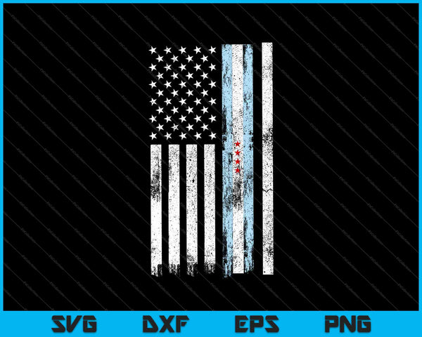 Bandera americana de Chicago SVG PNG cortando archivos imprimibles