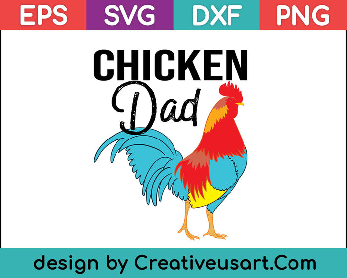 Pollo papá camisa divertido día del padre gallo gallina granjeros SVG PNG cortando archivos imprimibles