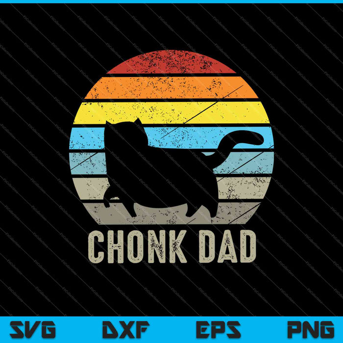 Chonk Cat Dad Scale Meme Grappige Retro Style Daddy Cats Memes SVG PNG Snijden afdrukbare bestanden