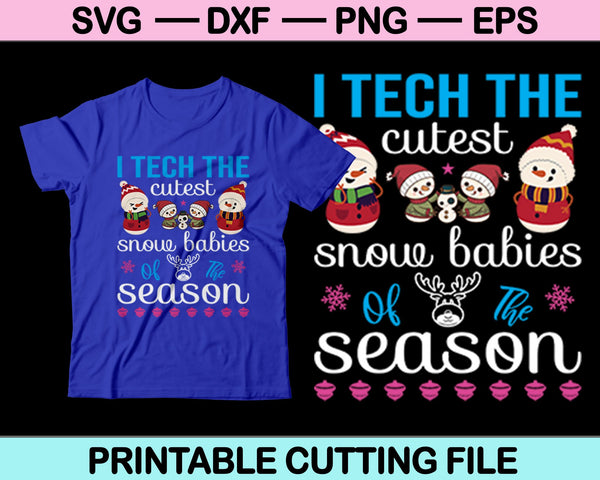 Ik Tech de schattigste Snoue Baby's Kerstmis SVG PNG snijden afdrukbare bestanden