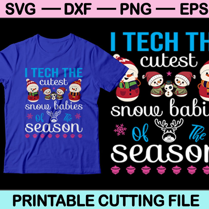 Ik Tech de schattigste Snoue Baby's Kerstmis SVG PNG snijden afdrukbare bestanden