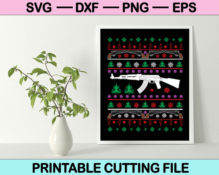 Christmas Pistol Christmas SVG PNG Cutting Printable Files