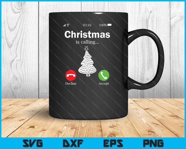 Navidad está llamando SVG PNG cortando archivos imprimibles 