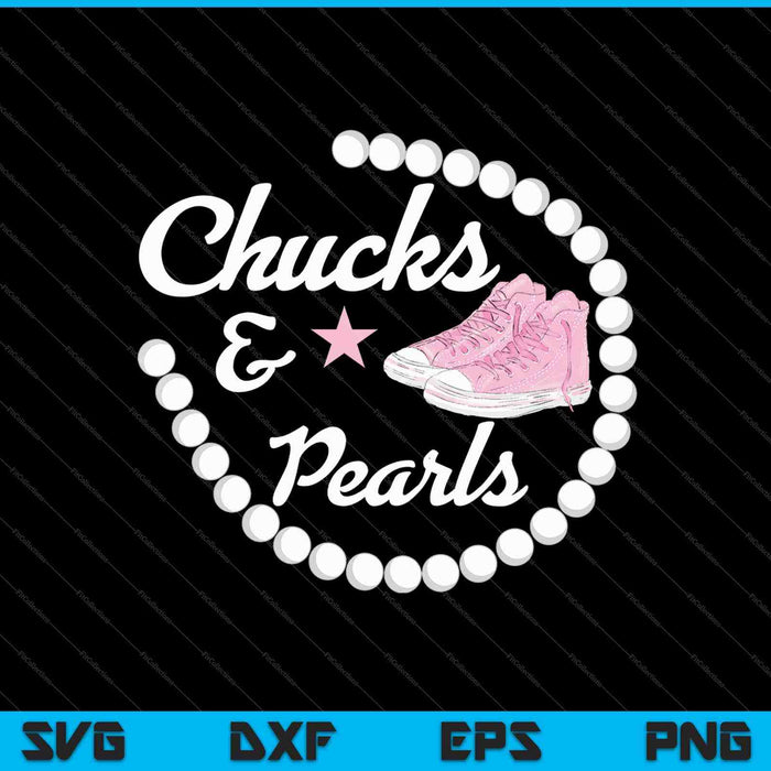 Chucks & Pearls Kamala SVG PNG Cortar archivos imprimibles
