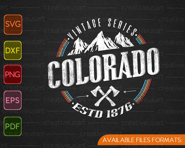 Classic Colorado Vintage Mountain Design SVG PNG Cutting Printable Files
