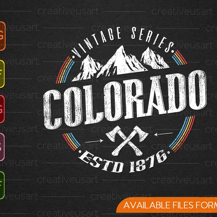 Clásico Colorado Vintage Mountain Design SVG PNG Cortar archivos imprimibles