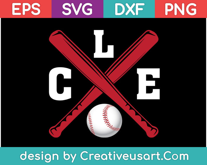 Cleveland Baseball Bats Ohio State Outline Diseño de camiseta SVG, PNG Cortando archivos imprimibles
