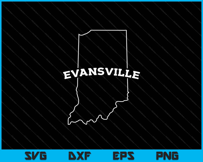 College University Varsity Style Evansville Indiana IN State SVG PNG Files