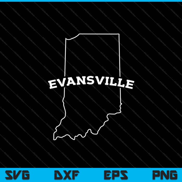 College University Varsity Style Evansville Indiana IN State SVG PNG Files