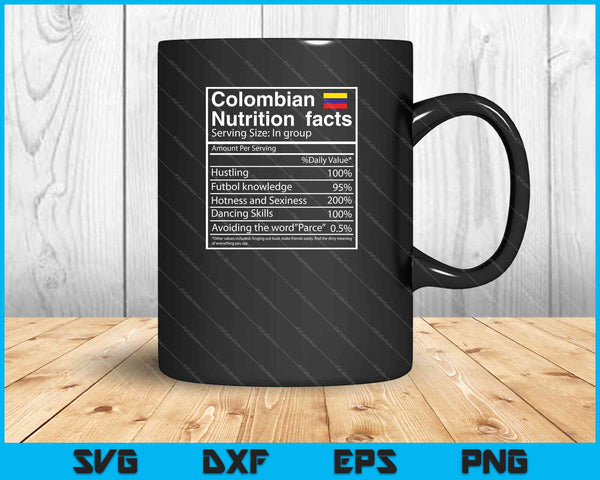 Colombian Nutrition Facts Funny Cool Graphic SVG PNG Cutting Printable Files