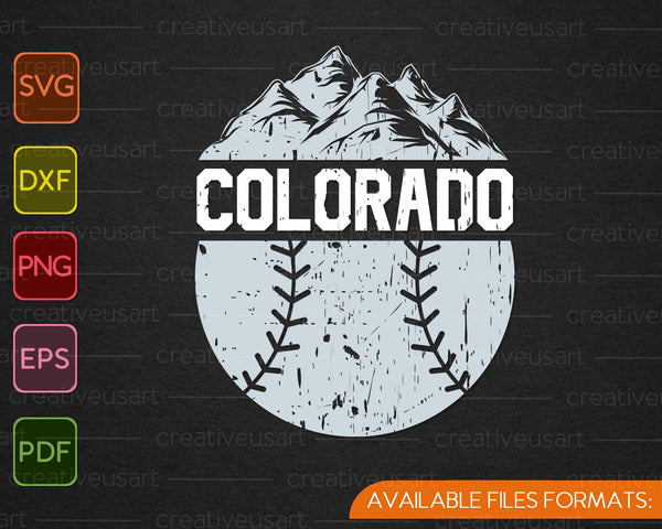 Colorado Béisbol Denver Orgullo Montañas Rocosas SVG PNG Cortar archivos imprimibles