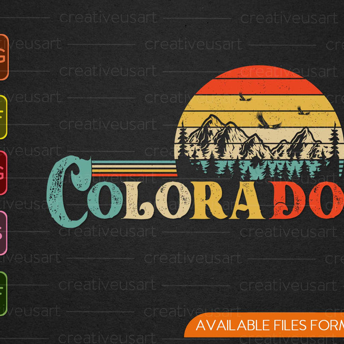 Colorado Rocky Mountain Sun Boulder Senderismo SVG PNG Cortar archivos imprimibles