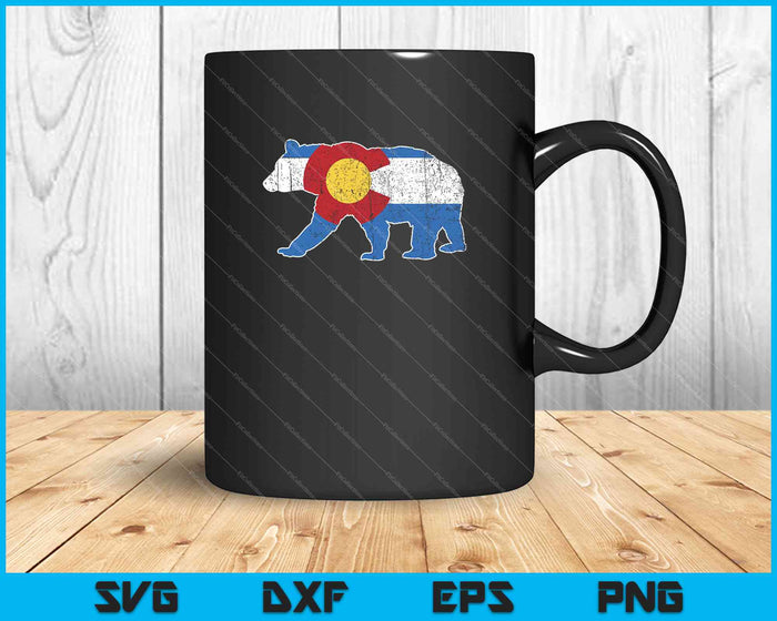 Colorado State Flag Walking Bear Patriotic Vintage SVG PNG Cutting Printable Files