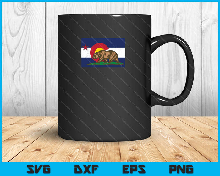 Bandera del estado de Colorado con oso de California SVG PNG cortando archivos imprimibles