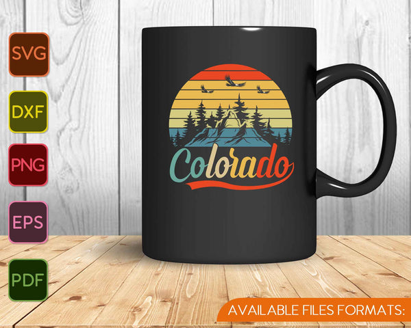 Colorado Vintage Montañas Naturaleza Senderismo SVG PNG Cortar archivos imprimibles
