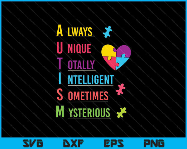 Kleurrijk ASS-ontwerp voor trotse ouders van een autistisch kind SVG PNG afdrukbare bestanden