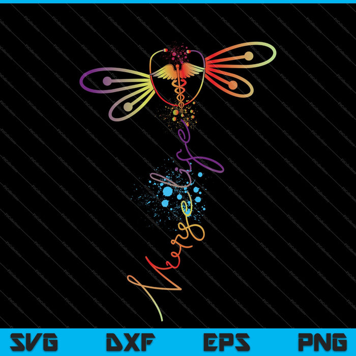 Colorida libélula Enfermera vida SVG PNG Cortar archivos imprimibles