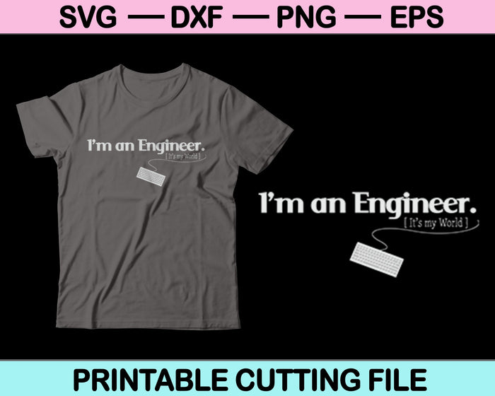 Ingeniero informático SVG PNG cortando archivos imprimibles