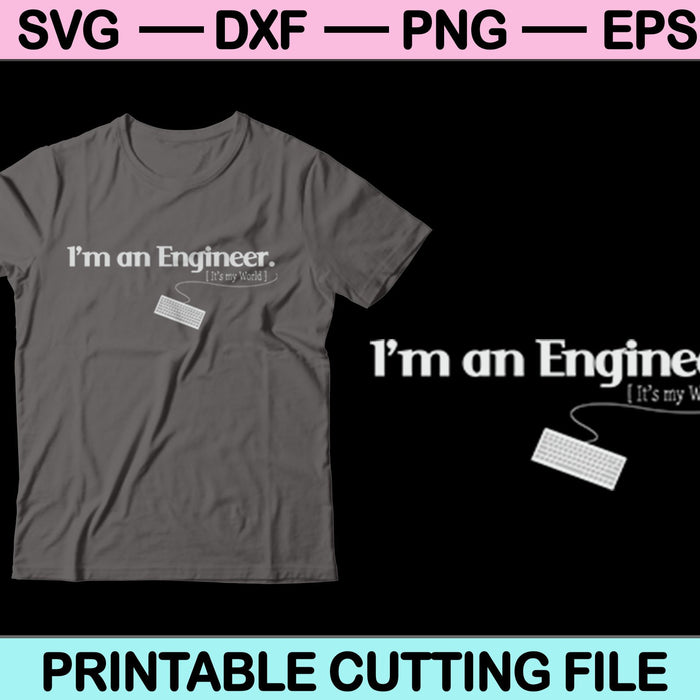 Ingeniero informático SVG PNG cortando archivos imprimibles