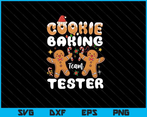Cookie Baking Team Tester Peperkoek Kerst Svg Snijden afdrukbare bestanden