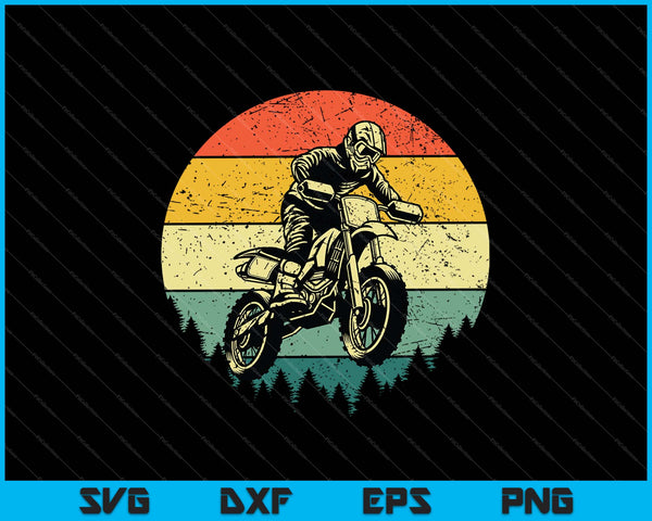 Cool Dirt Bike Art Motocross Vintage motorfiets SVG PNG snijden afdrukbare bestanden