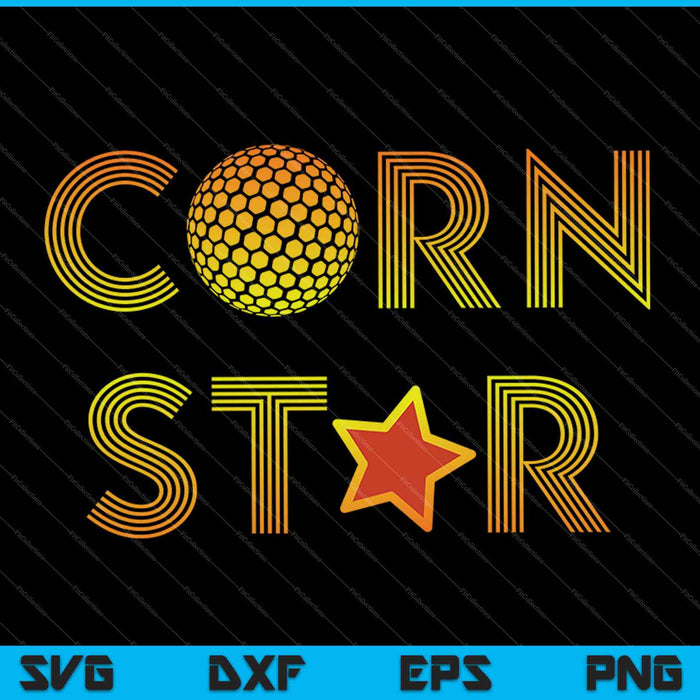 Corn Star Retro Cornhole Team SVG PNG Cortar archivos imprimibles