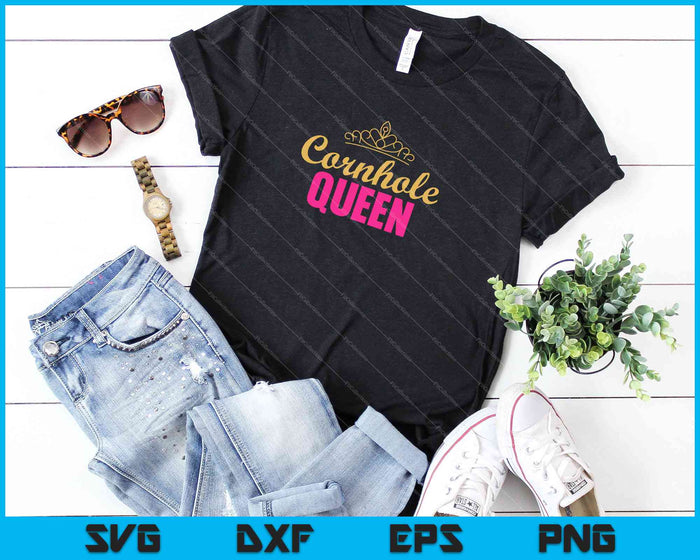 Cornhole koningin T-shirt Design SVG PNG snijden afdrukbare bestanden